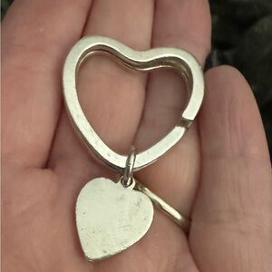 Tiffany & Co. Sterling Silver Double Heart Keychain/Keyring